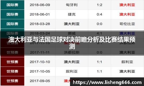 澳大利亚与法国足球对决前瞻分析及比赛结果预测